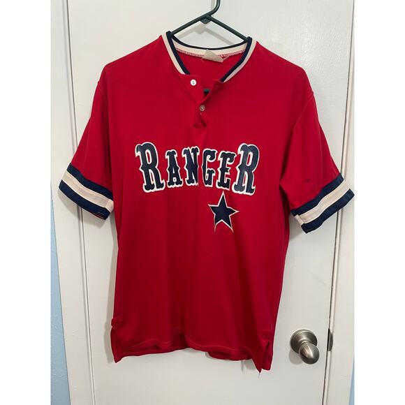 Vintage North Texas Ranger College Baseball Jersey Small Red #20 Flaws - Picture 1 of 8